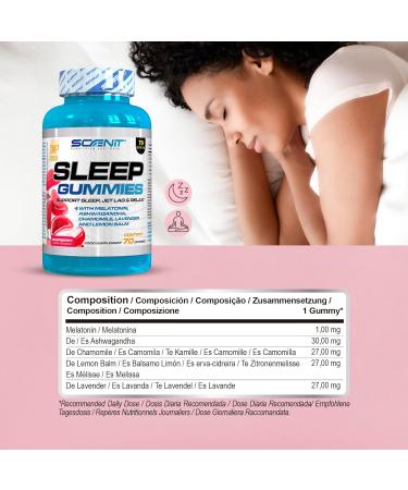 SLEEP Gummies - 70 Sleep Gummies - 5 Key Ingredients - Raspberry Flavor - Melatonin Gummies - With Melatonin Ashwagandha Chamomile Lemon Balm & Lavender - Melatonin Gummies 1mg - Buy Online on GoSupps.com