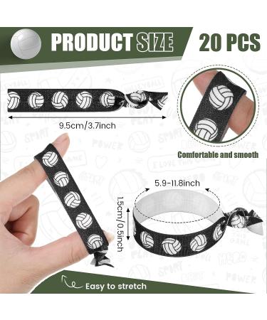 20 Pcs Volleyball Hair Ties and Bracelets - No Crease Ponytail Holders for Girls and Women | Volleyball Accessories for Players and Team Parties - Buy Online on GoSupps.com
