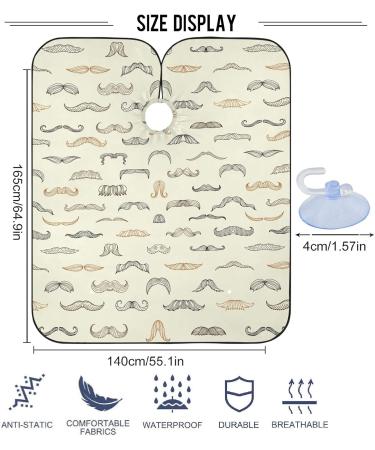 visesunny Mustache Men Barber Cape Anti-Static Hair Cutting Cape with Snap Closure Professional Salon Polyester Beard Shaving Bib Water-Resistant Hairdressing Cape Adjustable Snap Multi9 Large - Buy Online on GoSupps.com