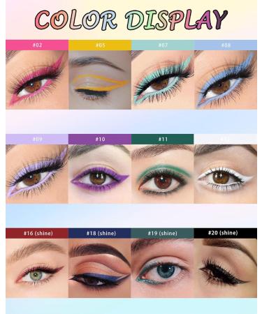 Light Blue & Purple Gel Eyeliner 2 Colors Eyeliner Crayon Pencil Waterproof Long Wear Smudge-Proof Retractable Eyeliner Pen Matte Cream Waterline Eyeliner Delineador De Ojos Makeup for Festival(08+09) - Buy Online on GoSupps.com