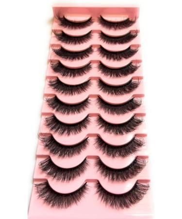 10 pairs Cats eye lashes Faux Mink False Eye Lashes D-Curl Fluffy and Wispy Ultra Soft Premium Sweat and Water Resistant Feather Light Enhancing Beauty and Confidence (5D-B23) - Buy Online on GoSupps.com