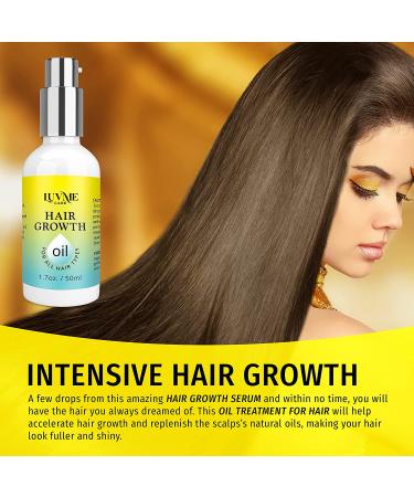 Luv Me Care Hair Growth Oil 2 Pack - Biotin & Castor Oil Serum for Stronger, Thicker, Longer Hair 1.7 oz - Buy Online on GoSupps.com