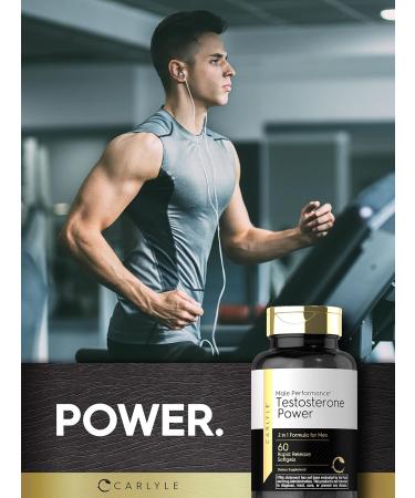 Carlyle Testosterone Power for Men | 60 Non-GMO Rapid Release Softgels | Gluten Free Supplement for Optimal Performance - Buy Online on GoSupps.com