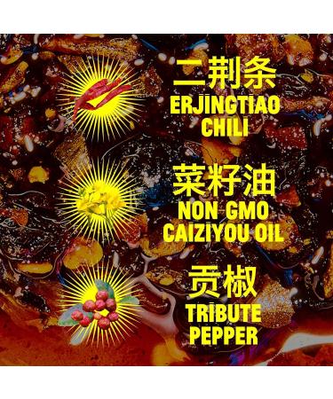 FLY BY JING Sichuan Chili Crisp 6oz Deliciously Savory Umami Spicy Tingly Crispy Gourmet All Natural Vegan Gluten-Free Hot Chili Oil Sauce with Sichuan Pepper Good on Everything - Buy Online on GoSupps.com