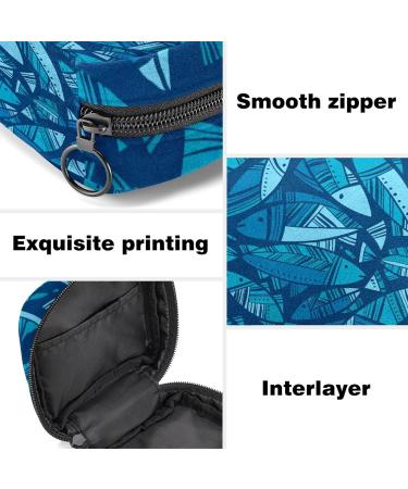 Fish Print Menstrual Cup Pouch & Sanitary Napkin Storage Bag - Travel Makeup Organizer (Color 6) - Buy Online on GoSupps.com