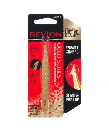 Revlon Gold Series Titanium Coated Tweezer - Slant and Point Tip for Maximum Durability - Buy Online on GoSupps.com