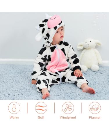COOKY.D Unisex Winter Hooded Romper Jumpsuit | 2-36 Months | Cow Design - Buy Online on GoSupps.com