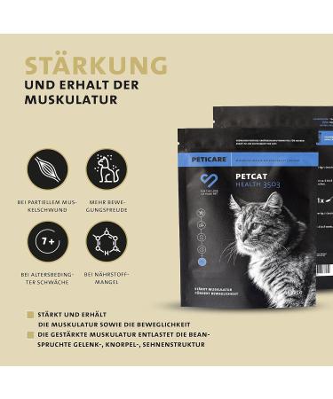 Peticare Muscle Building Powder for Cats | Essential Amino Acids & Collagen | Strengthens Muscles & Joints | Natural Supplement 125g - PETCAT Health - Buy Online on GoSupps.com