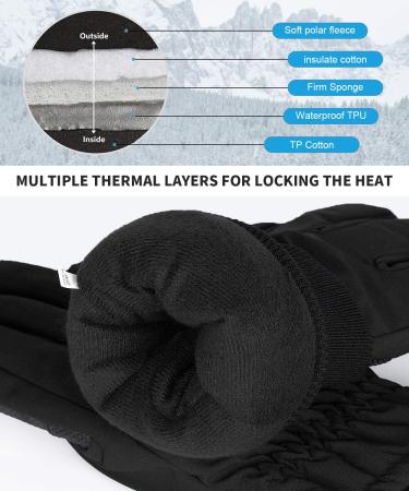 Coskefy Winter Ski Gloves for Men & Women - Waterproof Touchscreen Windproof Thinsulate - Ideal for Skiing Snowboarding Running Hiking Cycling Motorcycle - Black M - Buy Online on GoSupps.com