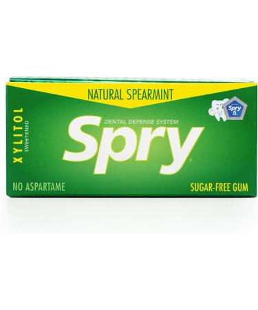 Spry Fresh Natural Xylitol Chewing Gum - Aspartame-Free, Sugar-Free Dental Defense System - Spearmint, 20 Packs of 10 Count Blister Cards - Buy Online on GoSupps.com