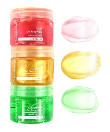 Shop SpaScriptions Rose Gold & Cucumber Gel Face Mask (1.7 Oz) - Refreshing Skincare for All Skin Types | International Shipping Available - Buy Online on GoSupps.com