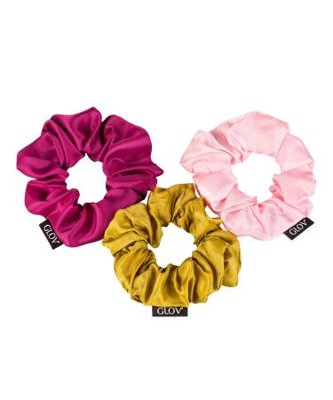 Shop Satin Hair Scrunchies for Girls & Women - 3-Piece Set of Stylish Hair Ties & Rubber Bands - Buy Online on GoSupps.com