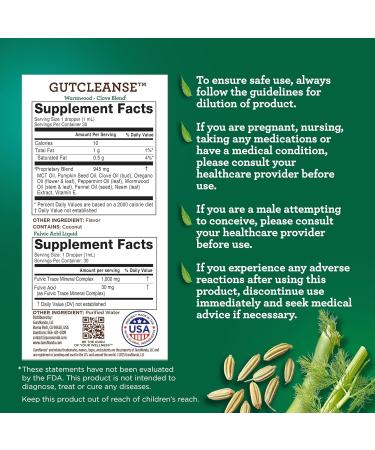 GuruNanda Gutcleanse 2-Step Kit - Dietary Supplement to Help with Digestion - Blend of Fulvic Acid Wormwood Clove & Neem Extract 2x1 FlOz 2 Fl Oz (Pack of 1) - Buy Online on GoSupps.com