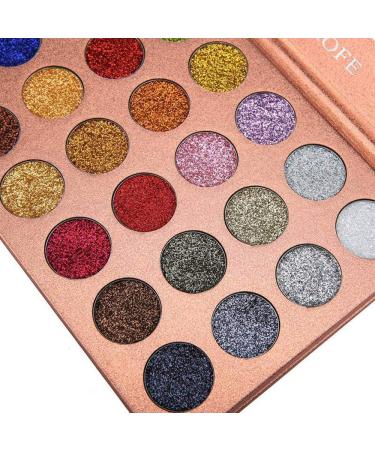 24 Color Pressed Glitter Eyeshadow Palette | Metallic Highly Pigmented Waterproof Long Lasting Shimmer - Shop Internationally! - Buy Online on GoSupps.com