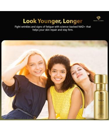 NAD+ Anti-Aging Serum Boost Cellular Energy Firm Skin & Reduce Wrinkles with Niacinamide Hyaluronic Acid Peptides & Antioxidants 1oz Rejuvenating Face Serum for Youthful Radiance - Buy Online on GoSupps.com