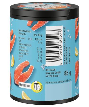 Ostmann Lets Do Fisch Allrounder Spice Salt | 85g Recyclable Can for Fried Fish Salmon & Seafood - Mustard Lemon & Dill Seasoning - Buy Online on GoSupps.com