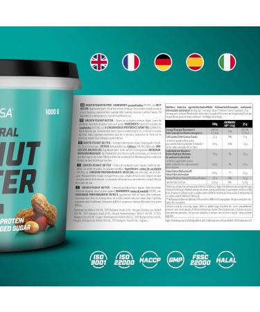 Biotechusa Peanut Butter | Natural Vegan Protein | Gluten-Free High-Fiber Palm Oil-Free | 1000g Smooth | International Shipping - Buy Online on GoSupps.com