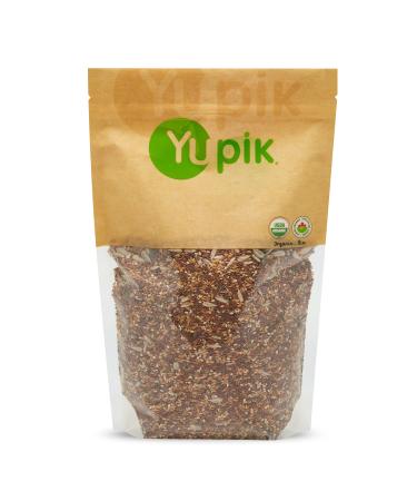 Yupik Organic Super 6 Seeds Mix 1 kg GMO-Free Kosher Vegan Rich in Fiber Nutritious Raw Snack & Topping with Brown & Golden Flax Seeds Sunflower Seeds Sesame Seeds Chia Seeds Pumpkin Seeds 1 kg (Pack of 1)