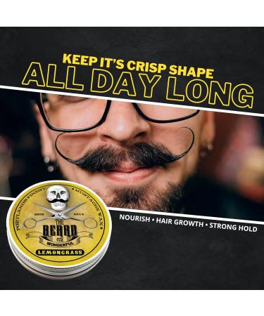 Natural Lemongrass Moustache & Beard Wax for Men - Promotes Growth, Moisture Resistant Formula - 15 ml (Pack of 1) - Buy Online on GoSupps.com