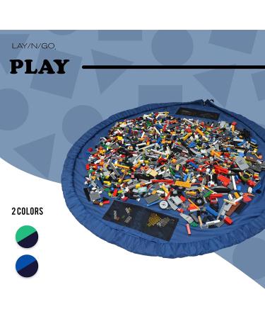 Lay-n-Go 2-in-1 Portable Toy Storage Organizer & Play Mat - Durable 60 Inch Design for Kids - Blue/Blue - Buy Online on GoSupps.com