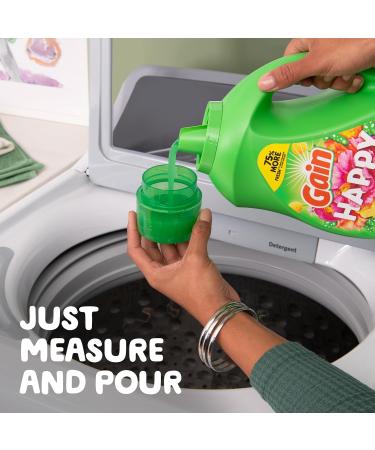 Gain Liquid Laundry Detergent - Happy - HE Compatible - 154 fl oz - 107 Loads - International Shipping Available - Buy Online on GoSupps.com