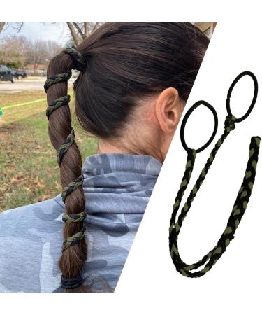 Ponytail Hair Bands | 24Inch Elastic Ponytail Holder for Women - Fashionable Multifunctional Hair Bands for Style Comfort green black - Buy Online on GoSupps.com