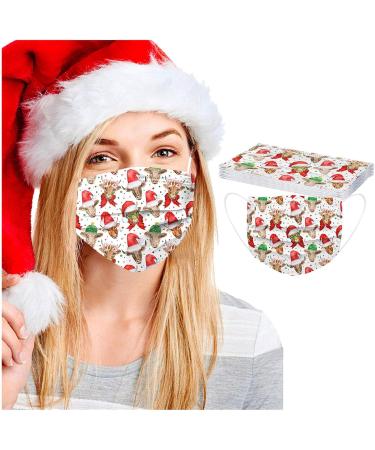 BEUU 50PCS Happy New Year 2021 Disposable_Face_M sks with a Elastic Earloop for Adult Multiple Pattern Combinations 3-ply Face Facial Protection Pads for Party High Filtration and Ventilation - Buy Online on GoSupps.com