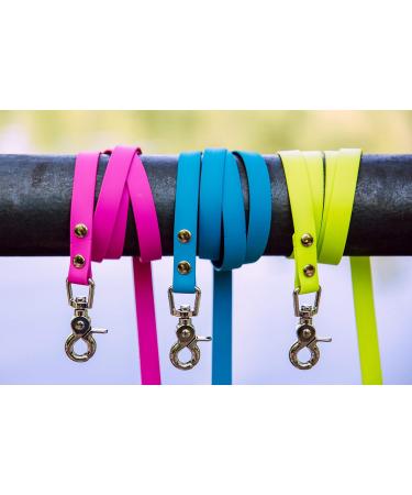 10m Neon Yellow Dog Leash Durable Water-Repellent with 2 Carabiners & D-Ring for Strong Dogs | International Shipping Available - Buy Online on GoSupps.com