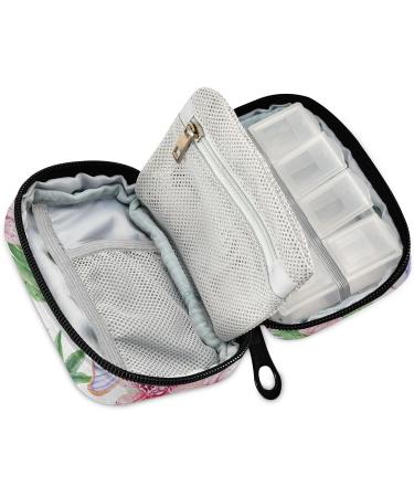 Pfrewn 7-Day Tropical Butterfly Pill Organizer | Portable Weekly Vitamin & Medicine Case with Zipper - Travel-Friendly Supplement Holder - Buy Online on GoSupps.com