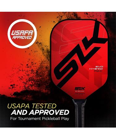 SLK Evo Hybrid & Soft Pickleball Paddles | Premium Fiberglass & Carbon Fiber Construction | Red/Black Design | Polymer Power & Soft Core Technology - Buy Online on GoSupps.com