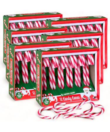 Mijoma canmate with strawberry taste - Candy Canes red/white striped - natural colors - ideal as a Christmas tree decorations or gift hangers - Coxy Christmas time (72 x 12g (6 packs)))