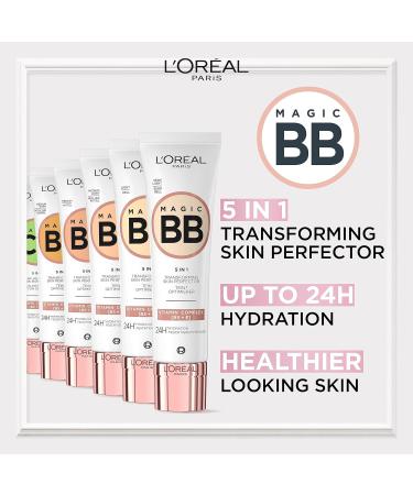 L'Or al Paris Magic BB Cream with SPF 20 5-in-1 Tint with Vitamin B5 and Vitamin E Lightweight Hydrating Formula Adapts to Skin Tone for a Natural Glowy Finish 30 ml Shade: 02 Light 02 Light 30 ml (Pack of 1) - Buy Online on GoSupps.com
