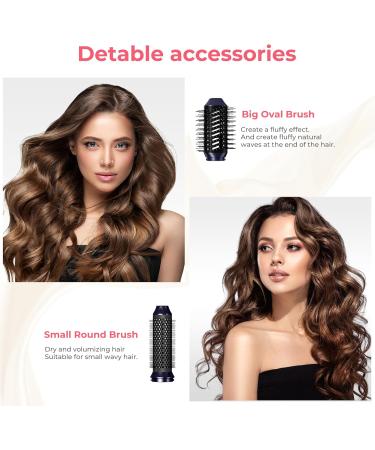 6 in 1 Airstyler Styling Brush Set - 1000W Negative Ion Hair Dryer & Thermal Brush for Perfect Curls - Best Air Styler for Glossy Hair - Violet - Buy Online on GoSupps.com