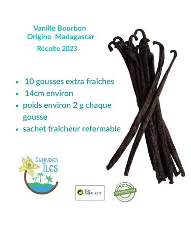 Buy Madagascar Vanilla Pods - Gourmet Bourbon Extra Quality 10 Fresh 14cm Pods International Shipping Available - Buy Online on GoSupps.com