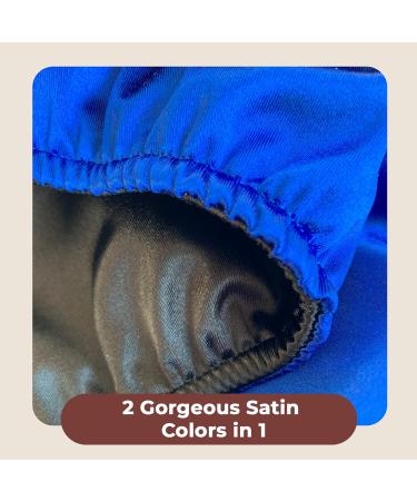 SMPL Objects Satin Hair Towel for Women - Best Satin Plopping Towel for Curly & Wet Hair in Ultramarine Blue - GetaWay Solids - Buy Online on GoSupps.com