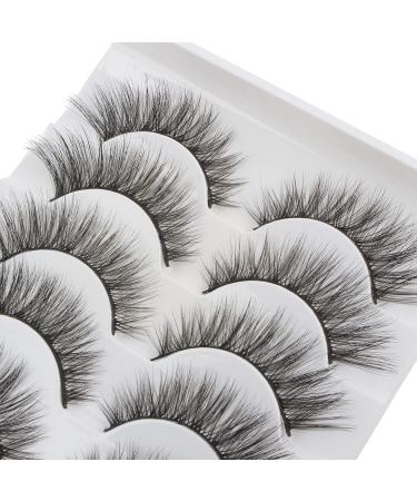 Buy Cat Eye 3D Faux Mink Eyelashes - 5 Pairs of Soft Fluffy Reusable Strip Lashes | Naturally Stunning | Nerwimzen by Glowing Win - Buy Online on GoSupps.com