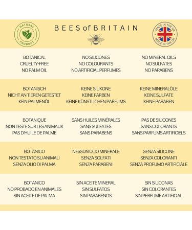 99% Natural SHAMPOO with CASTOR MORINGA ARGAN & LAVENDER OILS - 250ml by BEES of BRITAIN - Sulphate Free Paraben Free. 5% of Profits Donated to Help Save Bees and Pollinators. - Buy Online on GoSupps.com