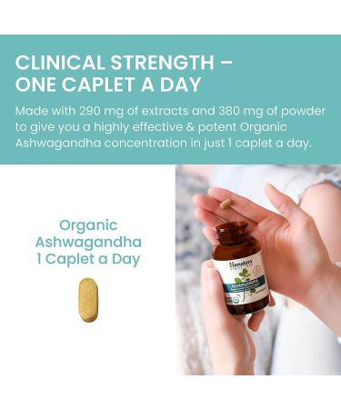 Himalaya Organic Ashwagandha Stress Relief Supplement - 2 Month Supply | USDA Certified Organic, Non-GMO, Gluten-Free | 100% Ashwagandha Powder & Extract - 670mg, 60 Caplets - Buy Online on GoSupps.com