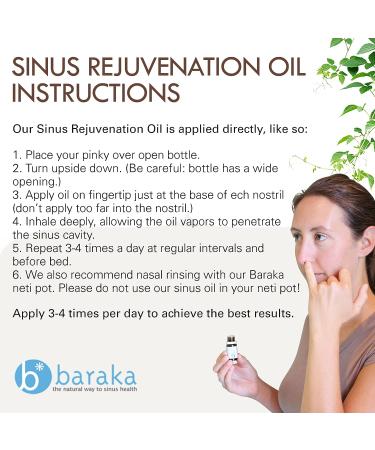Baraka Sinus Rejuvenation Oil - 6 Organic Essential Oils for Enhanced Breathing and Relaxation - Rejuvenate Sinuses Daily - 4ml - Buy Online on GoSupps.com