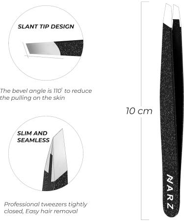 Professional Slanted Tweezer for Facial Hair - Stainless Steel Precision Tweezers for Women & Men - Ingrown Hair Tweezers - Black (1 Piece) - Buy Online on GoSupps.com