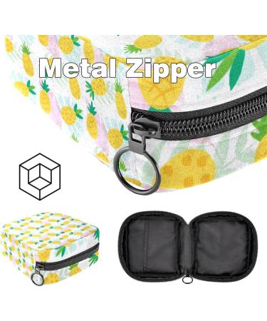 Summer Ananas Napkin Storage Bag - Portable Menstrual Cup & Breastfeeding Holder for Women Teens & Girls with Pink Leaves Design - Buy Online on GoSupps.com