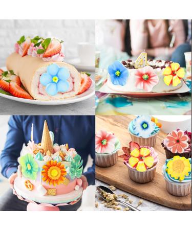 128 Edible Flowers & Leaves for Cake Decoration | Jungle Theme Palm Leaf Wedding & Birthday Parties - Premium Tortendeko - Buy Online on GoSupps.com