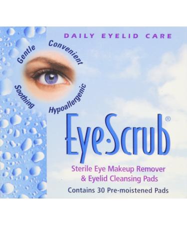Eye Scrub Sterile Makeup Remover and Eyelid Cleansing Pads, 30 Count (Pack of 3)