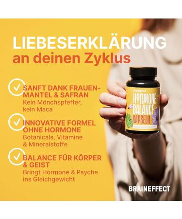 Braineffect Hormone Balance | Premium PMS & Menopause Capsules | Natural Cycle Regulator | No Monk Pepper | Botanicals Vitamin B6 & Magnesium | 3-Month Supply 3-Pack - Buy Online on GoSupps.com