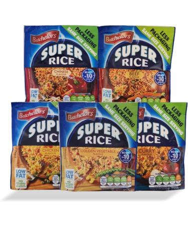 Easy to Cook Meals: Batchelors Savoury Rice Instant Rice : Chinese Rice Beef Golden Vegetables Chicken Flavour Batchelors Curry Rice (90 g each) & 1 x Wooden Fork by Doony & Dev - Buy Online on GoSupps.com