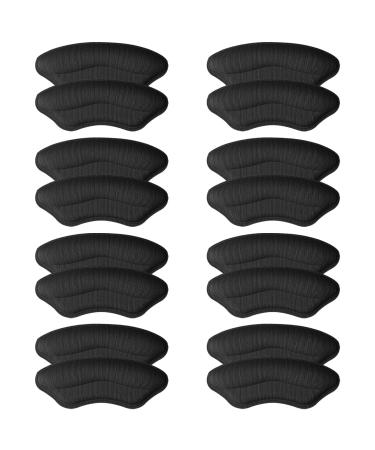 WLLHYF 8 Pairs Heel Grips Liner Cushions Inserts for Loose Shoes Heel Cushion Pads 5D Comfort Shoe Grips Self-Adhesive Heel Inserts Heel Protectors to Prevent Heel Pains and Heel Blisters Black B 8 Pairs