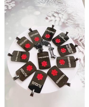 Stainless Steel Medical Alert Necklace - Engraved ID Jewelry for Men & Women | Emergency Health Tag - Buy Online on GoSupps.com