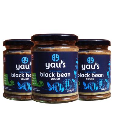 Yau's Black Bean Sauce (3x280g) gluten free nut free no UPFs No MSG. All-natural intense flavour with less salt. For stir-frys.