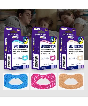 OKTAPE Adult Sleep Strips - 30 Pieces | Mouth Shape Anti-Suffocation Design | Stretchable Mouth Tape for Better Nose Breathing | Pink Adult - Buy Online on GoSupps.com