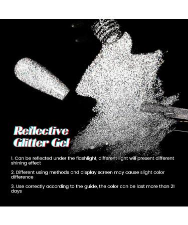UR SUGAR Reflective Silver Glitter Gel Nail Polish - Sparkling Shimmery Diamond UV Gel Varnish for Halloween Manicure - Buy Online on GoSupps.com